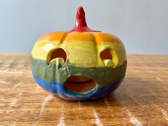 Rainbow Pumpkin Lantern