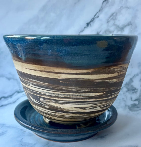 Large Marble Clay Ceramic Planter