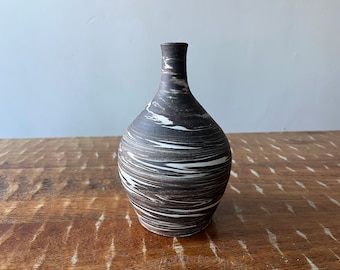 Brown and White Swirl Bottle