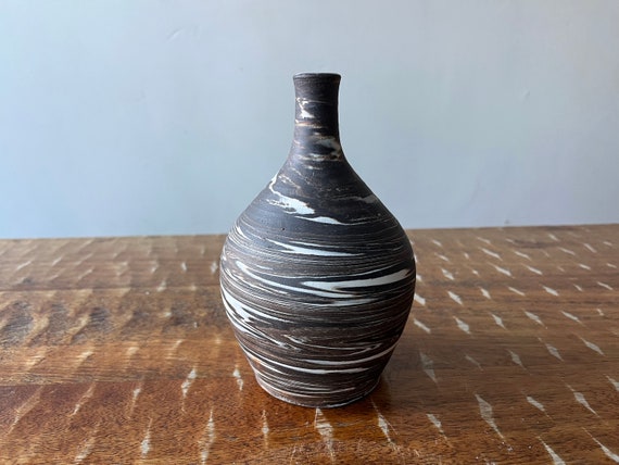 Brown and White Swirl Bottle