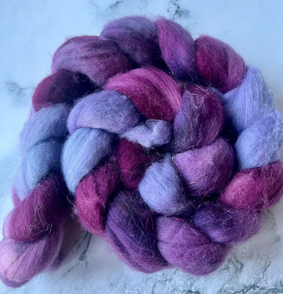 Hand Dyed Merino Combed Top " Alstroemeria"