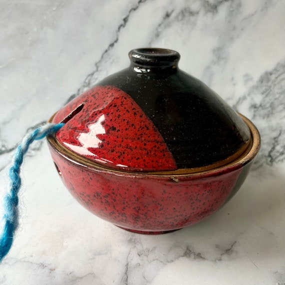 Red/Black Knitting Bowl