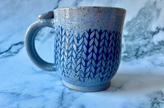 Blue Knit Mug