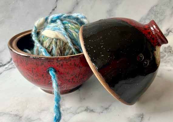 Red/Black Knitting Bowl