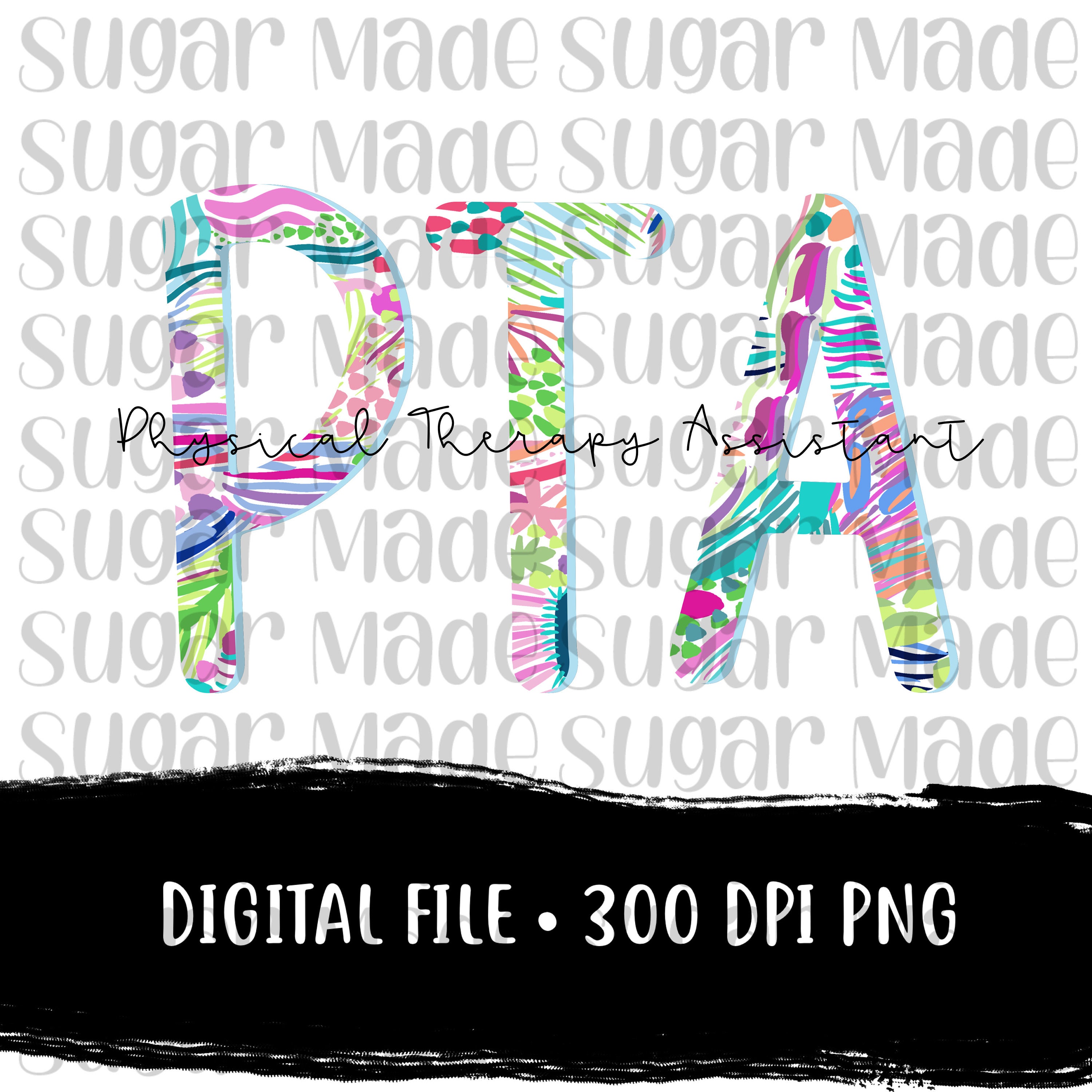 Physical therapist assistant png digital download commercial use medical sunflowers PTA png