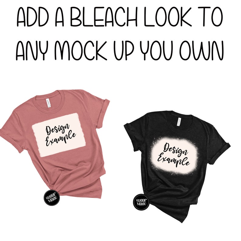Bleached Tee Mock Up Effects PNG Bleach Spots For Shirt Etsy