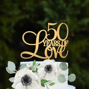 50th Anniversary Cake Topper, 50th Anniversary Decorations, Golden Anniversary, 50th Wedding Anniversary, Anniversary Party Decor