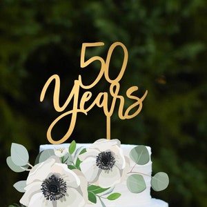 50th Birthday Cake Topper 50th Anniversary Cake Topper 50 Years Cake Topper Gold Cake Topper Birthday Decorations Anniversary Decor