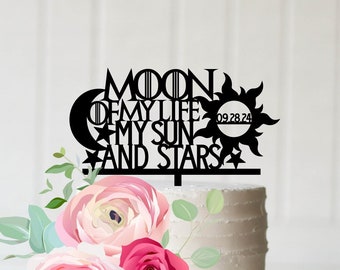 Game of Thrones Wedding Cake Topper, Moon of my Life My Sun and Stars Cake Topper, Custom Wedding Cake Topper, Game of Thrones Cake Topper