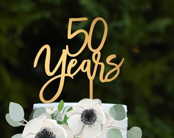 50th Birthday Cake Topper 50th Anniversary Cake Topper 50 Years Cake Topper Gold Cake Topper Birthday Decorations Anniversary Decor