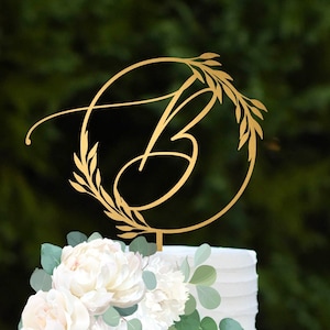 Gold Cake topper for Wedding Cake Topper Personalized cake topper Rustic wedding cake topper Custom cake topper Anniversary Cake toppers