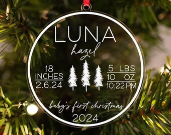 Christmas Ornaments 2024, Personalized Christmas Ornament, Baby's First Christmas Ornament, New Baby Ornament, Personalized Gift for Baby