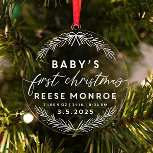 1st Christmas Ornament Personalized, New Baby Christmas Ornament Customized, 2025 Ornament