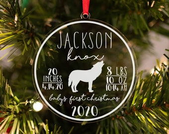 Baby's First Christmas Ornament, Personalized Christmas Ornament, New Baby Christmas Ornament, Baby Stats Ornament, 2022 Christmas Ornament
