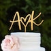 Initial Wedding Cake Topper | Mr and Mrs Cake Topper | Personalized Cake Topper | Wedding Cake Decor | Monogram Cake Topper | Gold Topper