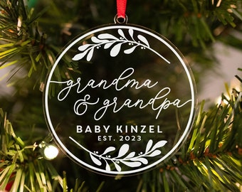 Grandparents Christmas Ornament Personalized, Only the Best Parents Get Promoted to Grandparents Ornament, Pregnancy Expecting Announcement