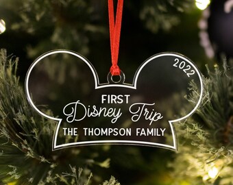 Disney Ornament, First Disney Trip Personalized Christmas Ornament, Disney World Trip, Disneyland Trip, Custom Disney Gift, 2022 Ornament