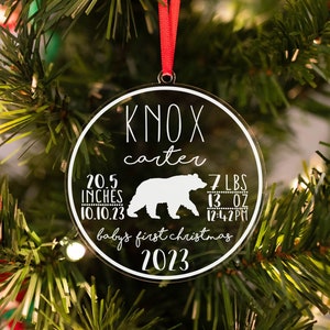 Baby's First Christmas Ornament, Personalized Christmas Ornament, New Baby Christmas Ornament, Birth Stats Ornament, 2024 Christmas Ornament