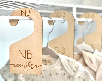 Wood Baby Closet Dividers, Baby Shower Gift, Baby Clothes Dividers, Nursery Closet Size Dividers, Custom Baby Gift, Closet Organization