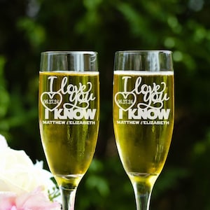 Star Wars Inspired Toasting Flutes - I Love You I Know Toasting Flutes - Champagne Flutes - Set of Two