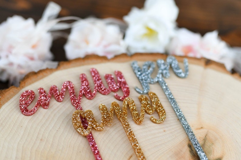 Personalized Swizzle Sticks Glitter Stir Sticks Customized Etsy