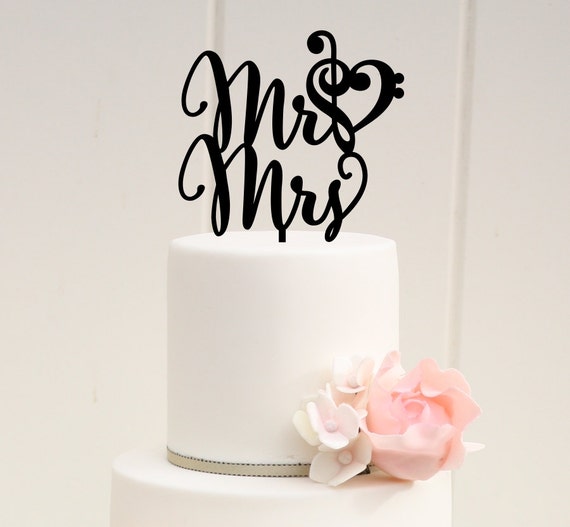 Mr And Mrs Wedding Cake Topper Music Note Heart Cake Topper Etsy
