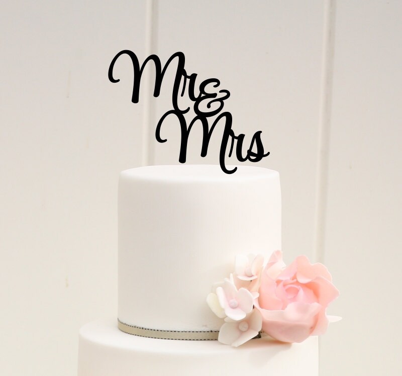 etsy mr and mrs cake topper