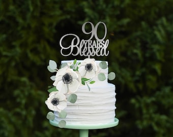90th Birthday Cake Topper, 90 Years Cake Topper, Birthday Cake