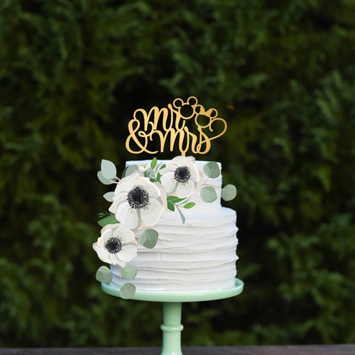 Mickey Wedding Cake Topper Custom Wedding Mr and Mrs Cake Etsy