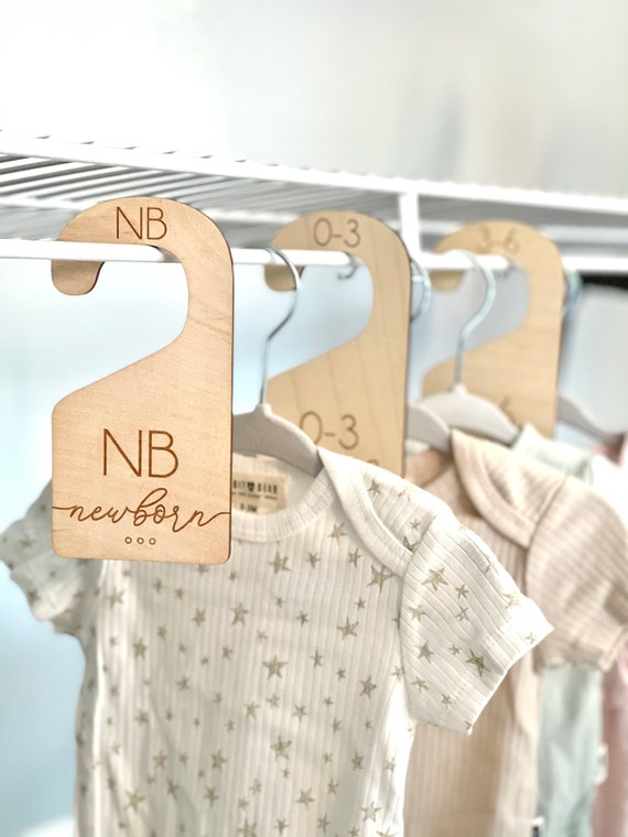 Baby Closet Organizer Dividers – 7-Piece Set, Newborn To 24 Months, Wooden Hanger Tags
