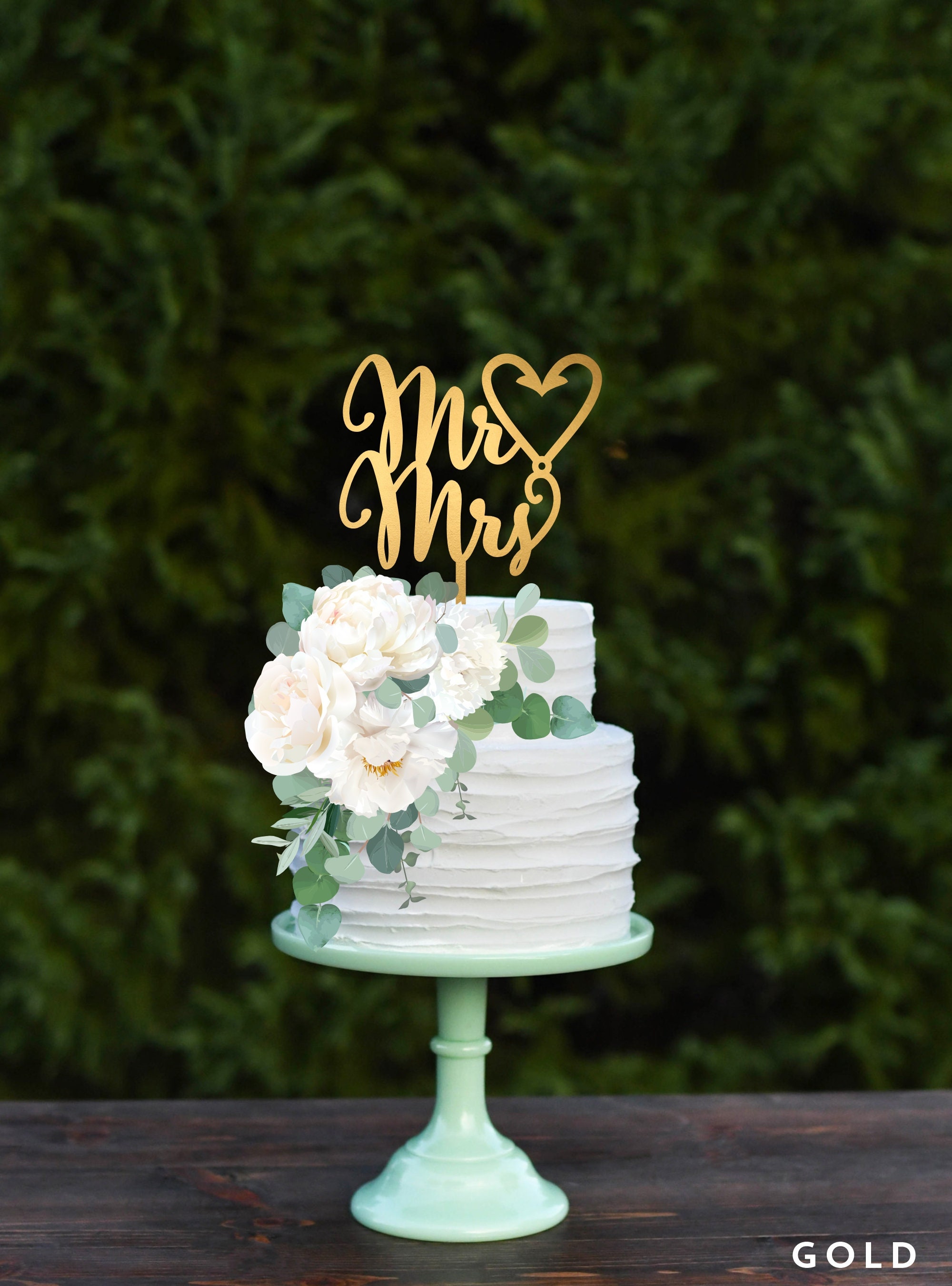 Wedding Cake Topper, Mr and Mrs Fish Hook Wedding Cake Topper