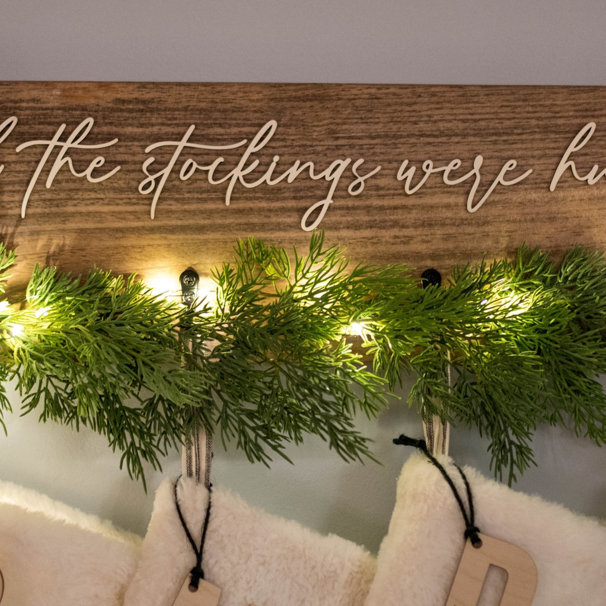 Stocking Holder and the Stockings Were Hung Sign Christmas Decor Stocking Hanger - Etsy
