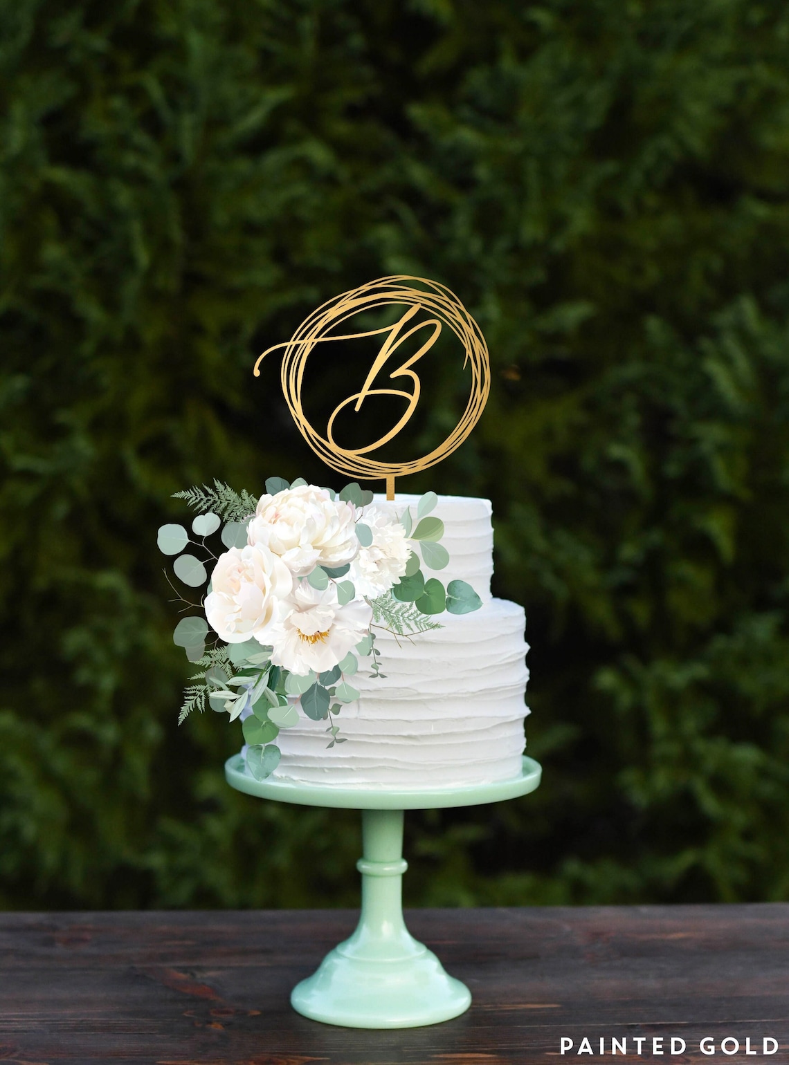 Gold Cake Topper for Wedding Cake Topper Personalized Cake Etsy