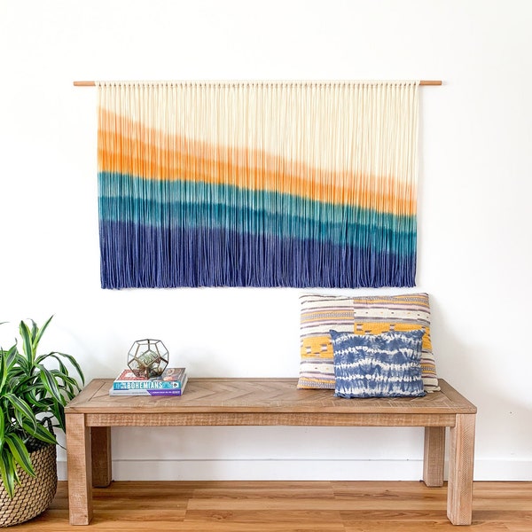 Modern Fiber Wall Hanging - Sunset Tapestry