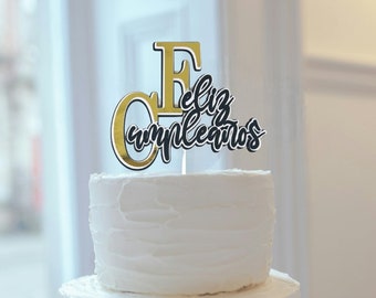 Feliz Cumpleanos 3D Cake Topper | Happy Birthday | Handcrafted