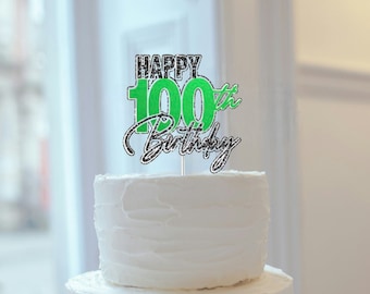 Happy 100th Birthday 3D Cake Topper | Handcrafted