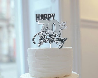 Happy 70th Birthday 3D Cake Topper | Handcrafted