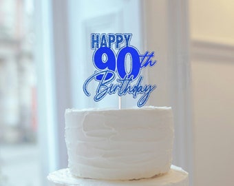 Happy 90th Birthday 3D Cake Topper | Handcrafted