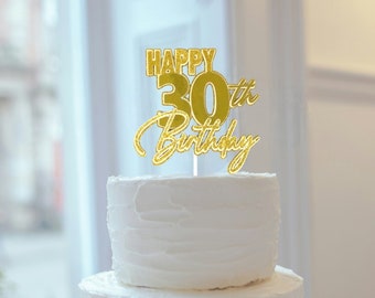 Happy 30th Birthday 3D Cake Topper | Handcrafted