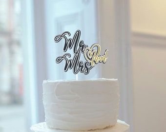 Mr And Mrs 3D Cake Topper | Wedding | Anniversary | Handcrafted