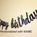 Happy Birthday Cursive Banner, 1 Set, Birthday, Glitter, Personalized ...