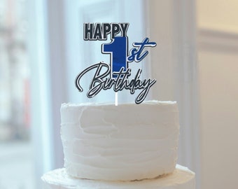 Happy 1st Birthday 3D Cake Topper | Handcrafted