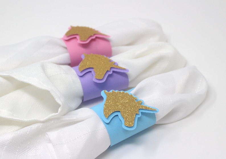 Pastels Gold Unicorn Napkin Holders 12pcs Unicorn Theme Party Supplies Unicorn Theme Party Decoration
