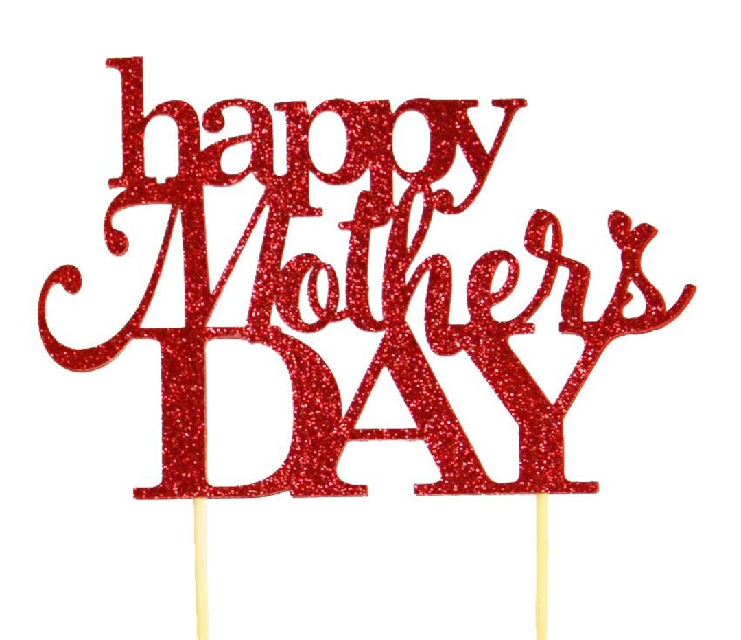 Happy Mother's Day Cake Topper, 1pc, Mother's Day, Glitter, Cake Decor ...