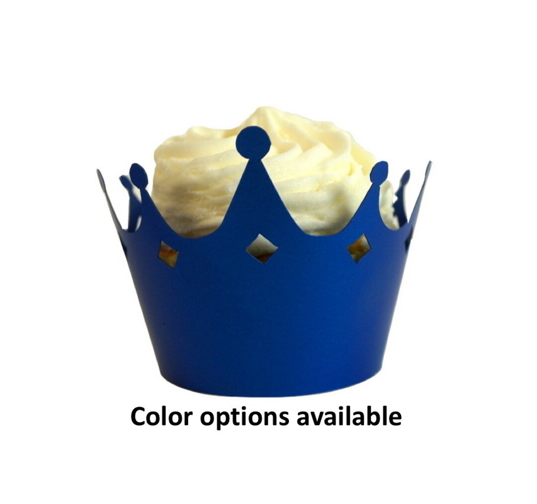 Crown Cupcake Wrappers, Set of 12, Cupcake Decor, Handcrafted Party