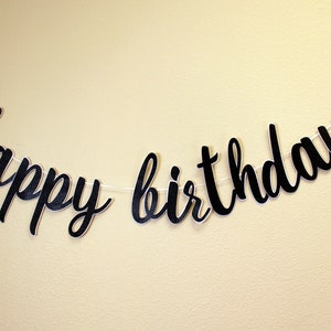 Happy Birthday Cursive Banner, 1 Set, Birthday, Glitter, Personalized ...