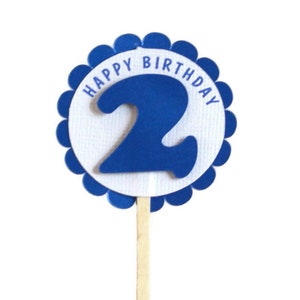 2nd Birthday Cupcake Toppers, Set of 12, Birthday, Handcrafted Party ...