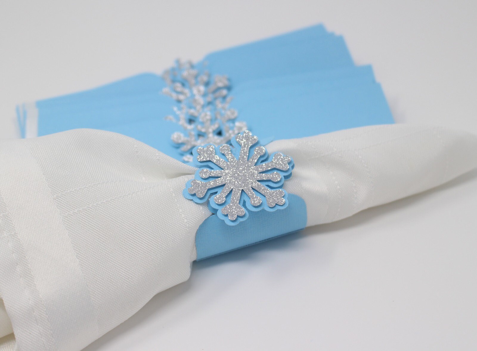 Snowflakes Napkin Holders 12pcs Winter Wonderland Winter Theme Handcrafted Party Decor Party Supplies