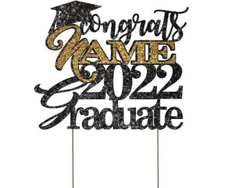 Custom Cake Topper: Congrats NAME Year Graduate