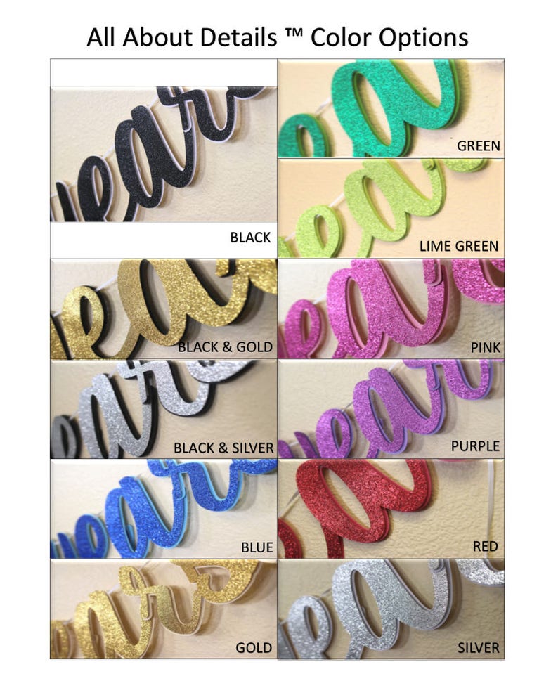 Birthday Special Occasions Banner 1 set Cheers To 40 Years Cursive Banner Glitter Anniversary
